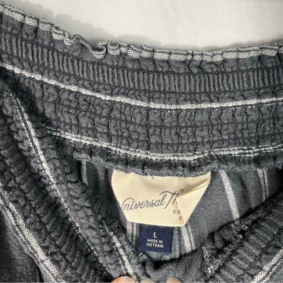 Universal Thread Gray & Beige Linen Blend high Smocked Waist Casual Shorts Large - Picture 5 of 5